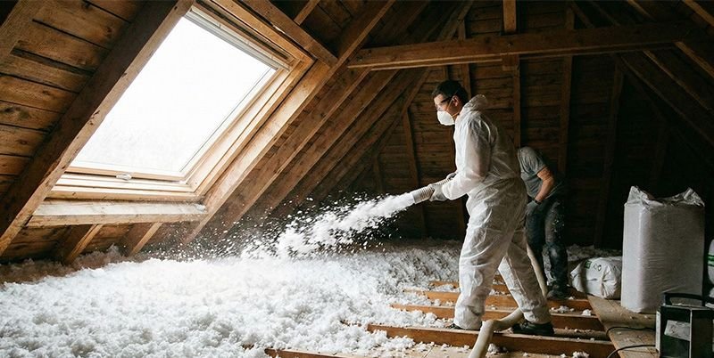 Isolation des combles perdus par soufflage